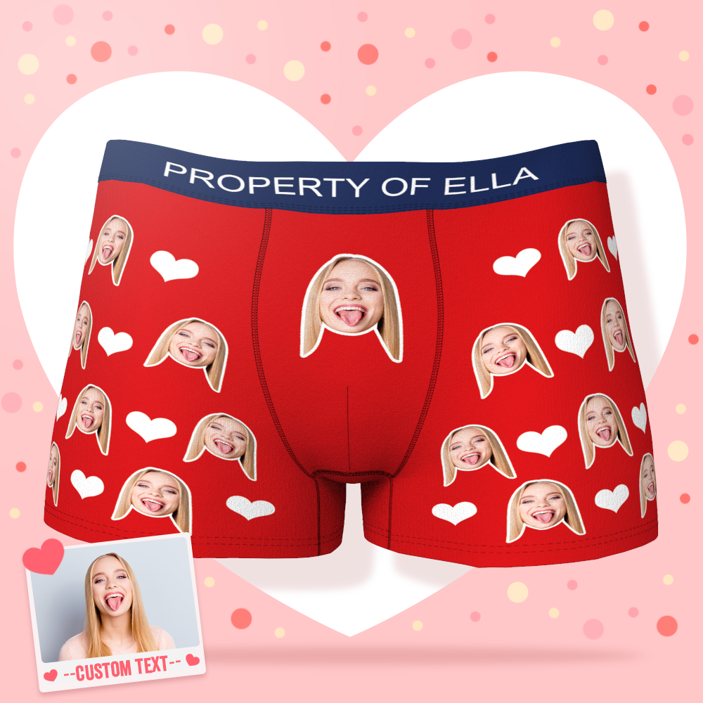 Men's Face Boxer Custom Boxer Shorts-Heart - Bestchristmasgifts