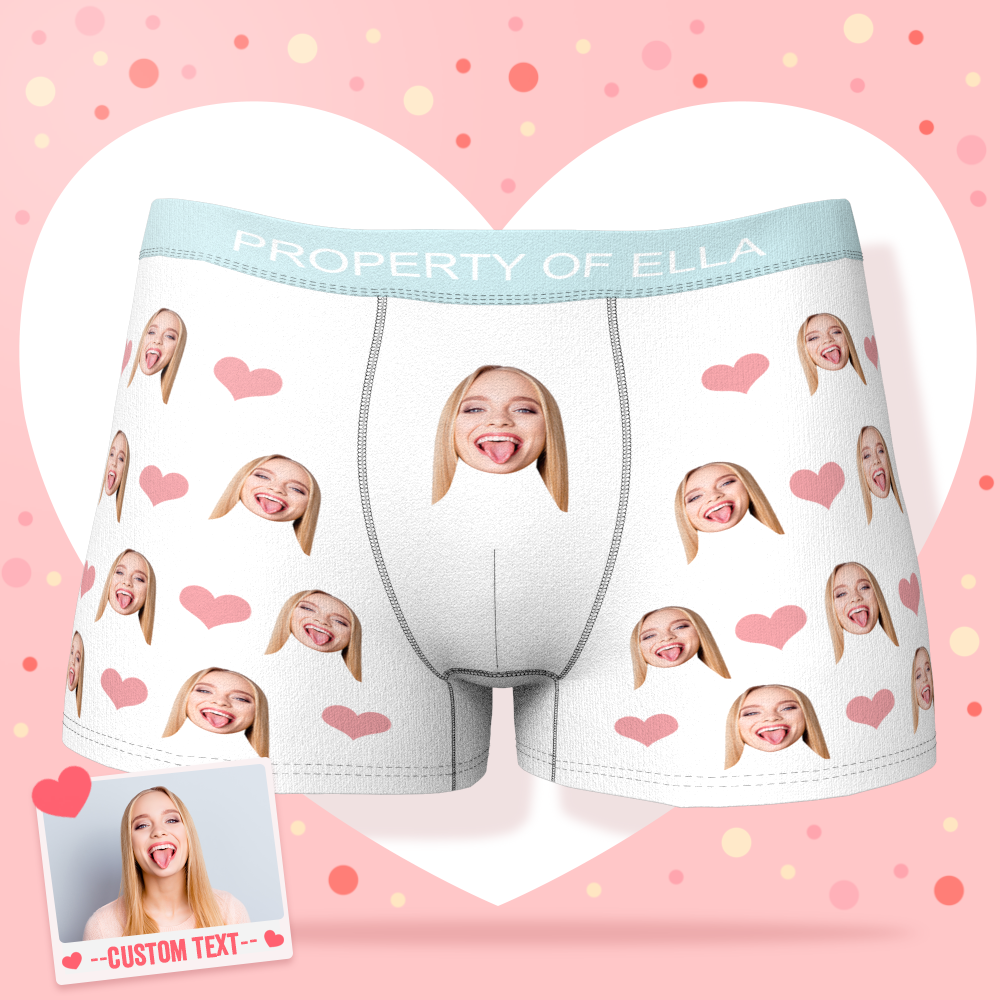 Men's Face Boxer Custom Boxer Shorts-Heart - Bestchristmasgifts