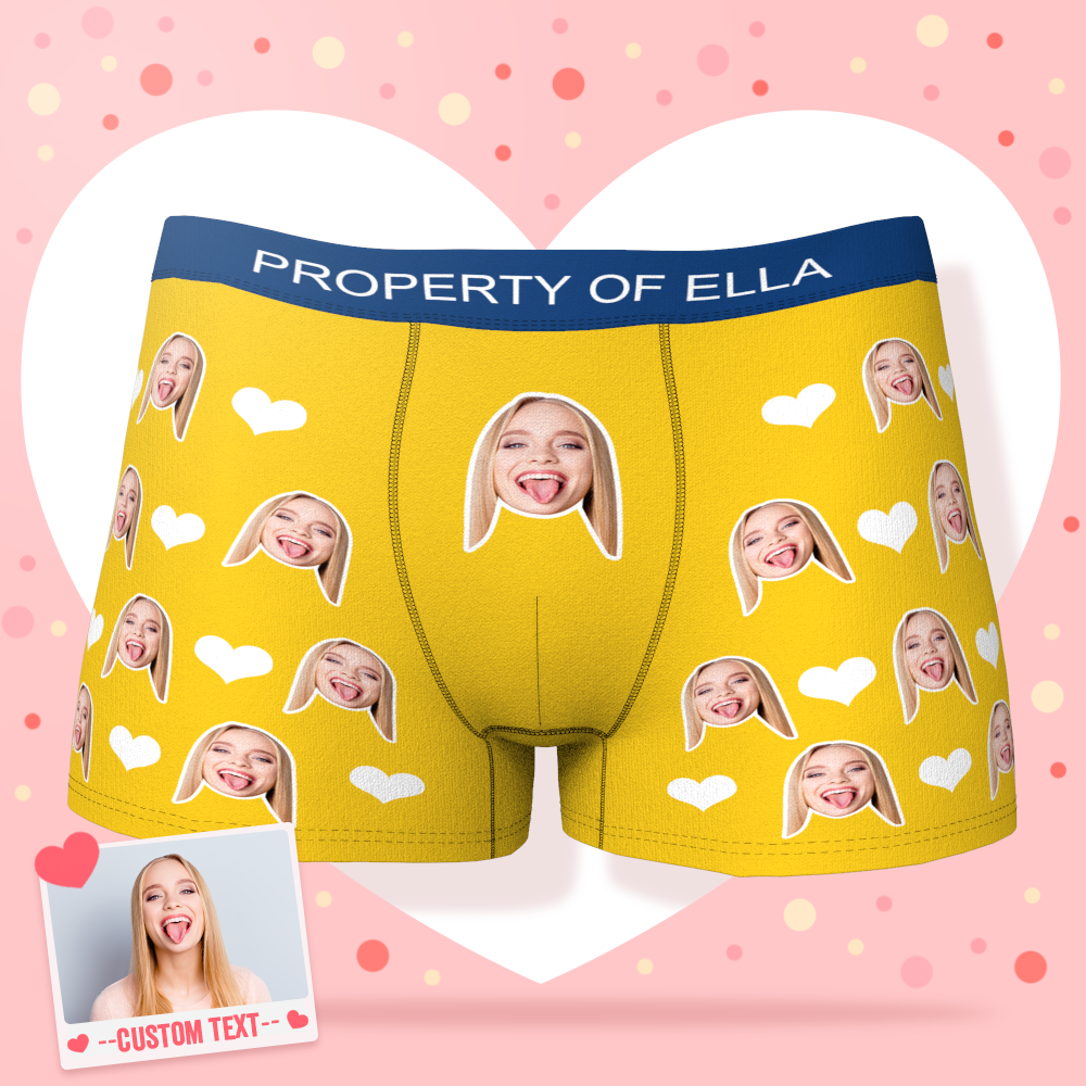 Men's Face Boxer Custom Boxer Shorts-Heart - Bestchristmasgifts