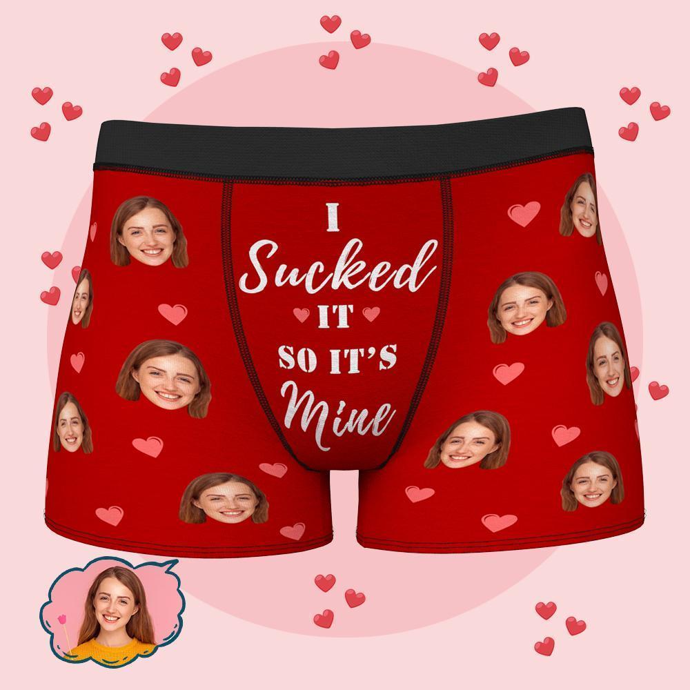 Personalised Funny Face Custom Waistband Text Boxer Gift For Men-it's Mine - Bestchristmasgifts