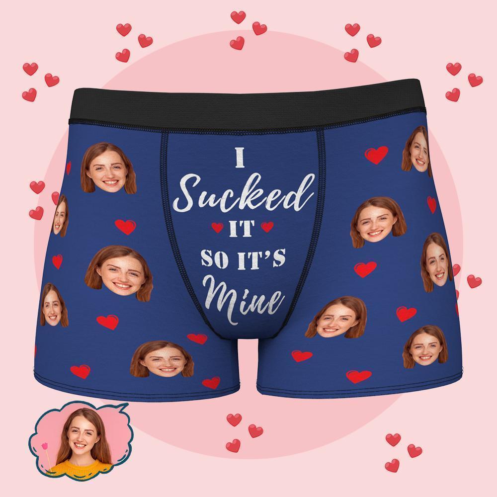 Personalised Funny Face Custom Waistband Text Boxer Gift For Men-it's Mine - Bestchristmasgifts