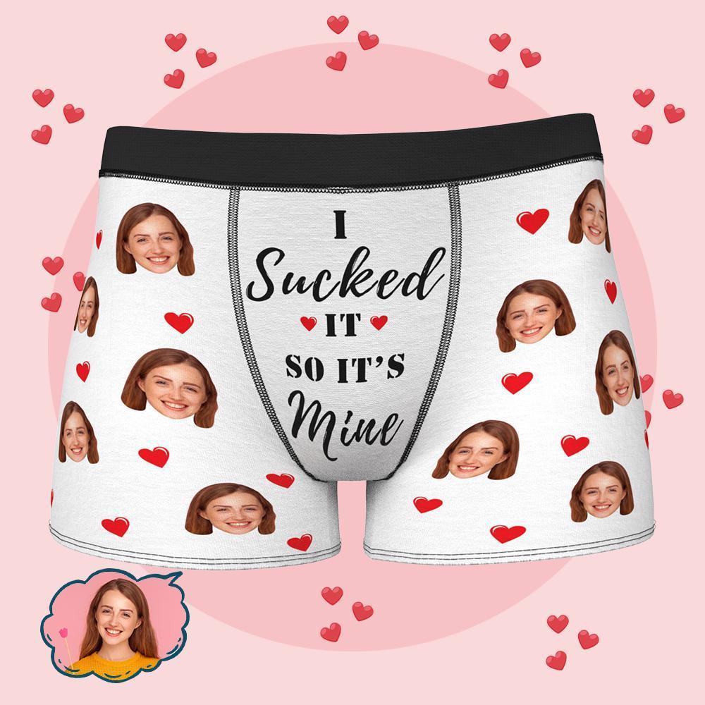 Personalised Funny Face Custom Waistband Text Boxer Gift For Men-it's Mine - Bestchristmasgifts
