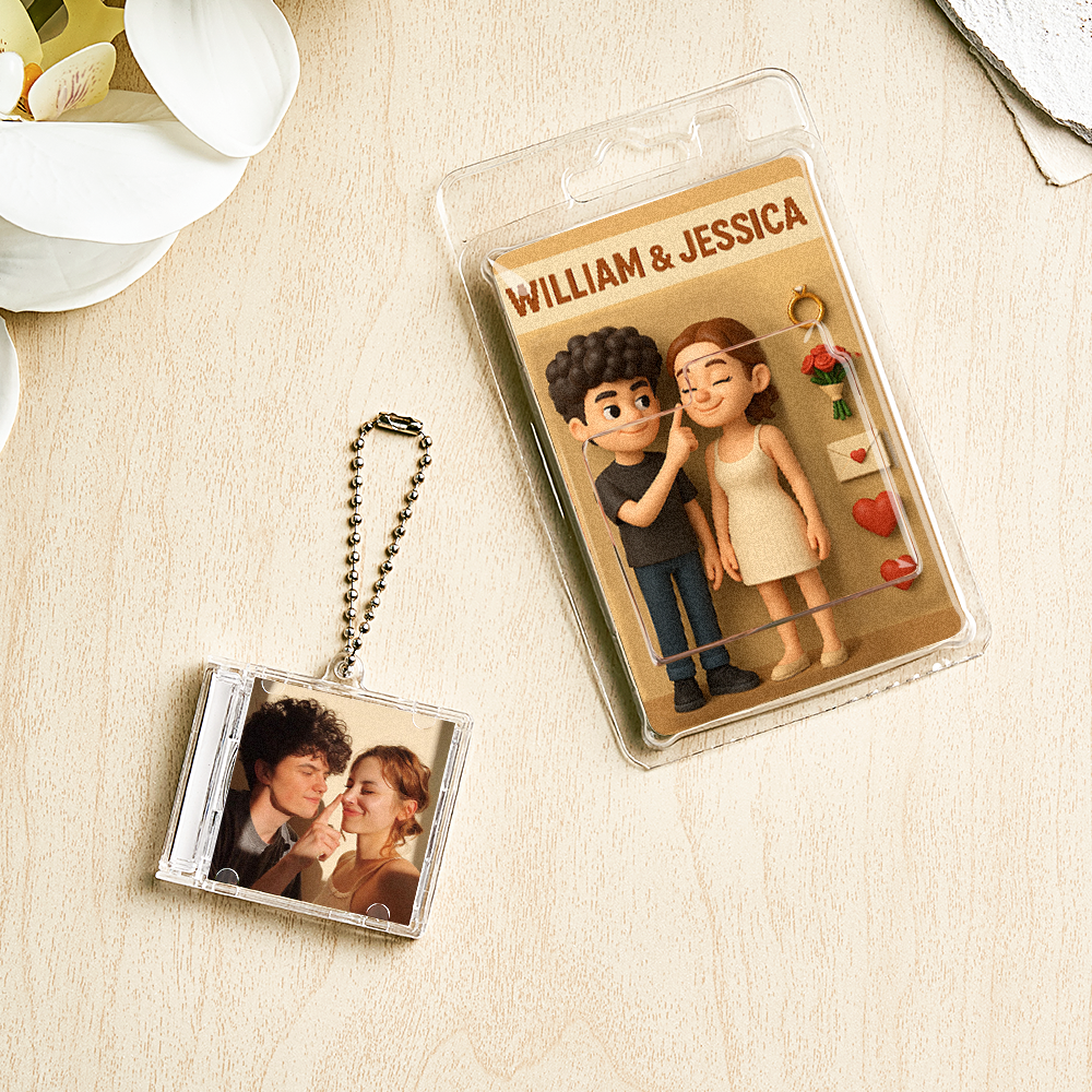 Personalized Toy Box Style Art Gift NFC Keychain Custom Mini Album CD Keychain with Packaging Gift for Music Lover