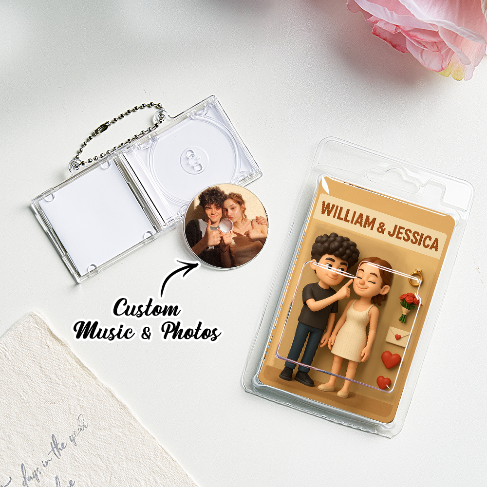 Personalized Toy Box Style Art Gift NFC Keychain Custom Mini Album CD Keychain with Packaging Gift for Music Lover