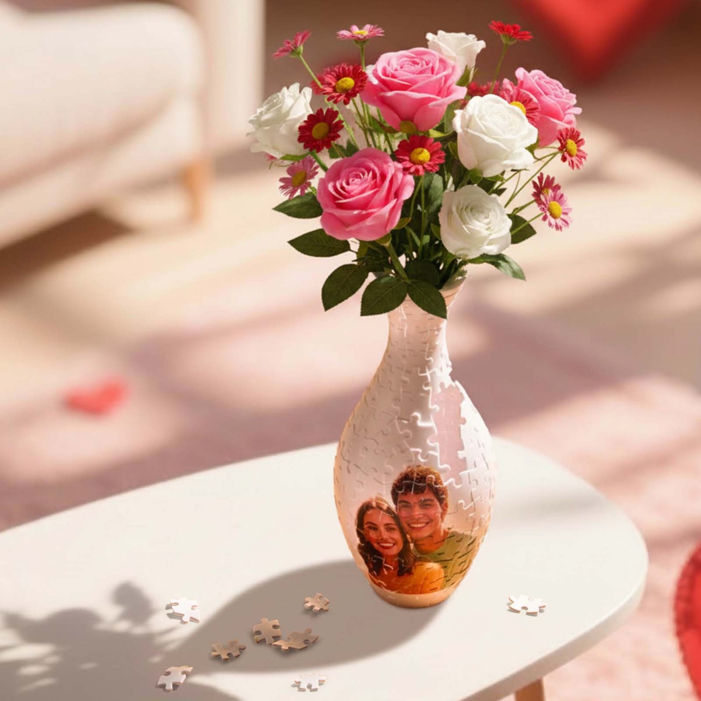 Custom Photo 3D Puzzle Planter Vase for Home Decoration 160 Pieces DIY Flower Vase Perfect Housewarming Gift