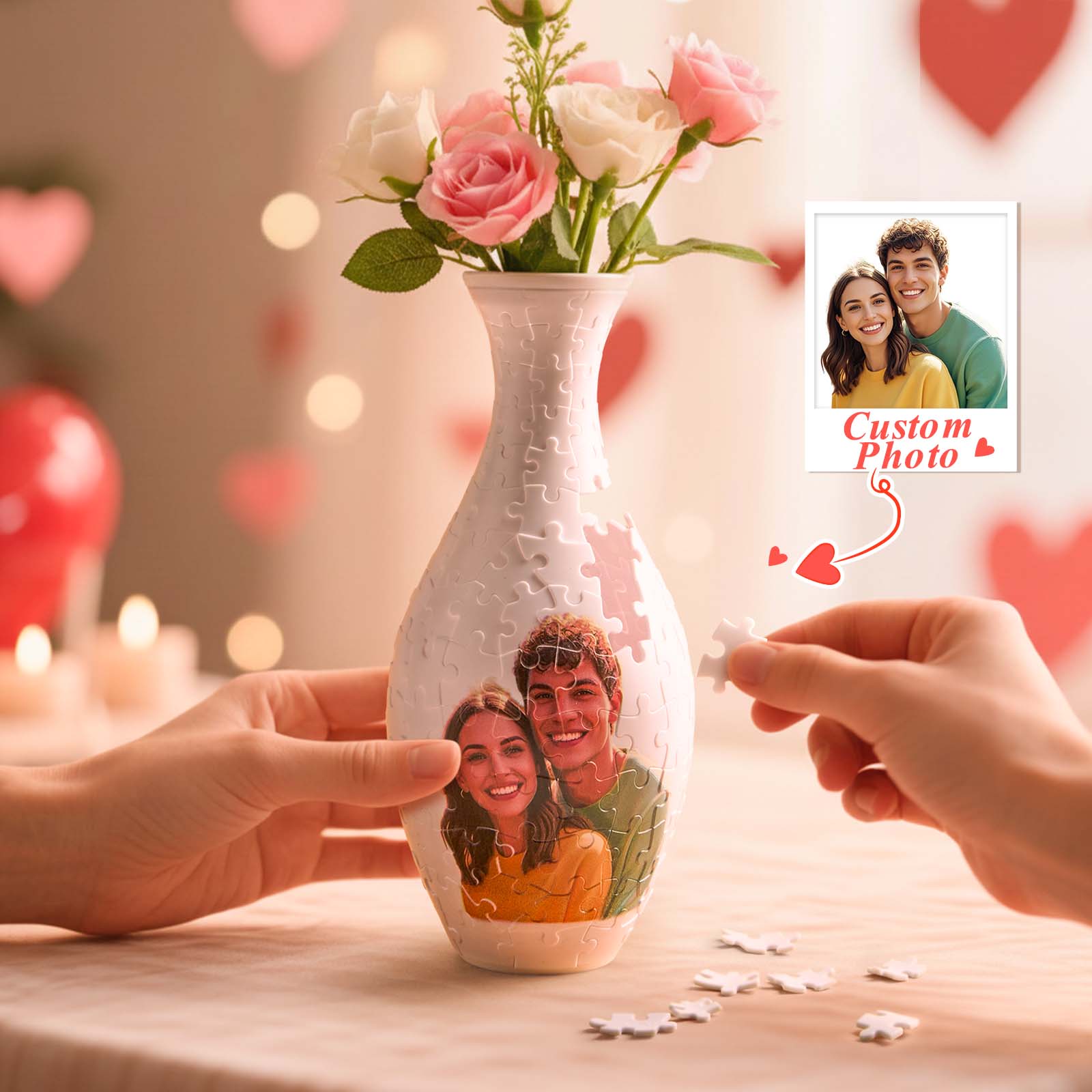 Custom Photo 3D Puzzle Planter Vase for Home Decoration 160 Pieces DIY Flower Vase Perfect Housewarming Gift