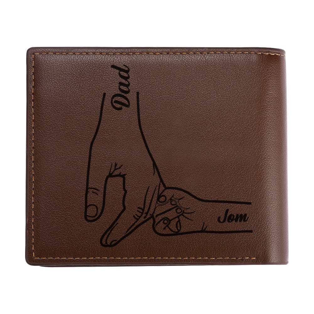 Custom Photo Engraved Leather Wallet Father's Day Gift for Dad - Giftlab