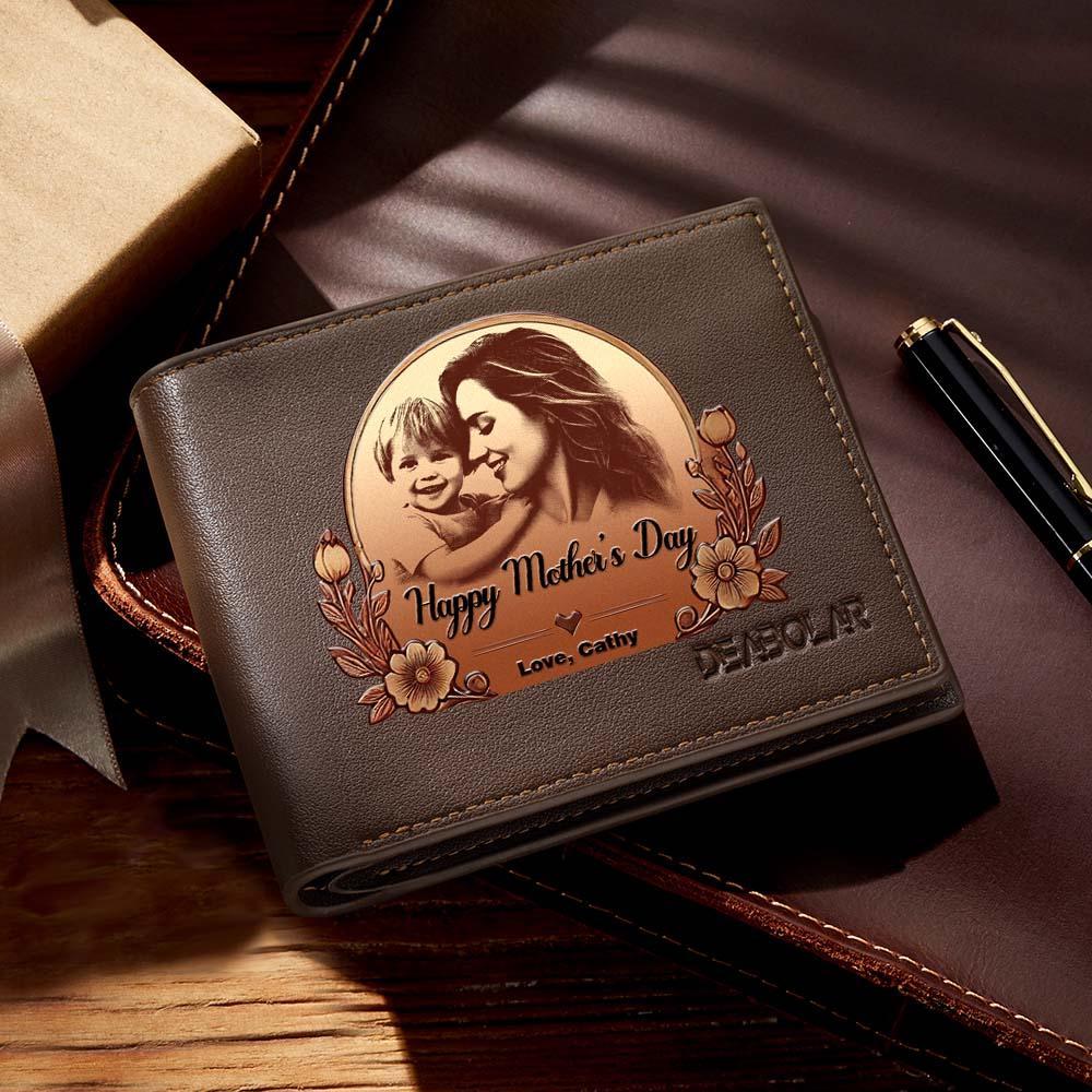 Custom Photo Wallet Mother's Day Gift with Your Name Purse