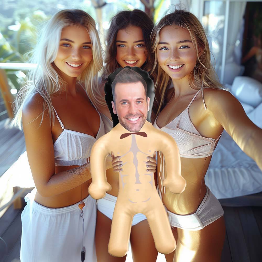 Personalized Groom Blow Up Dolls Funny Inflatable Man Printed Face Bachelorette Party Gift for Bride - Giftlab