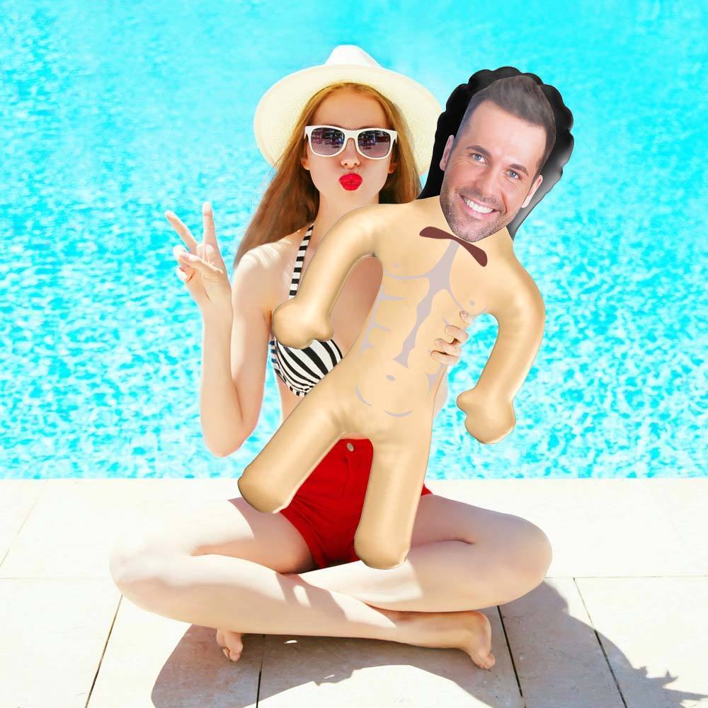 Personalized Groom Blow Up Dolls Funny Inflatable Man Printed Face Bachelorette Party Gift for Bride - Giftlab