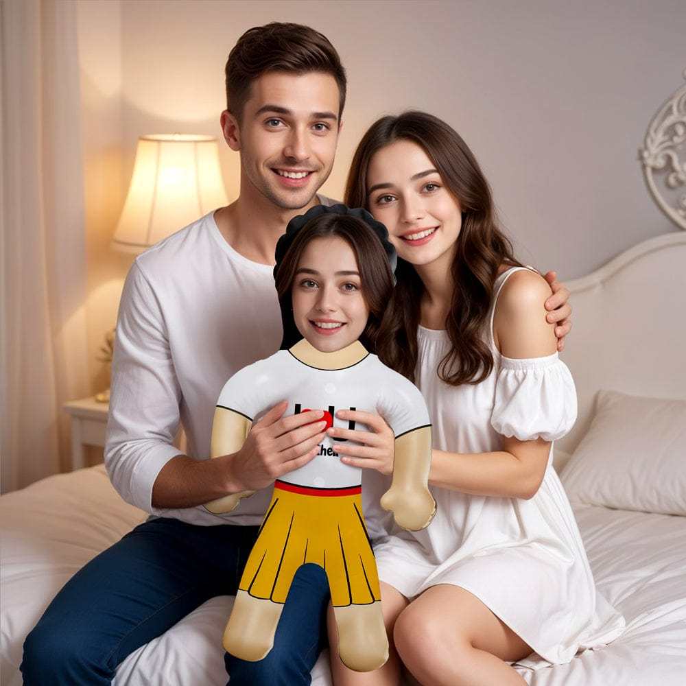"I lOVE U" Custom Face & Text Air Minime Doll Personalized Blow Up Doll Inflatable Minime Balloon for Couple - Giftlab