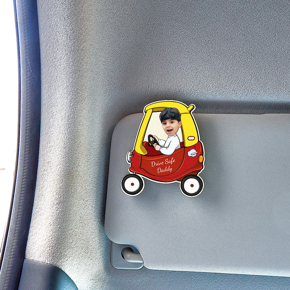 Personalized Drive Safe Daddy Car Visor Clip Custom Wooden Car Visor Clip Best Gifts for Him Father's Day Gift