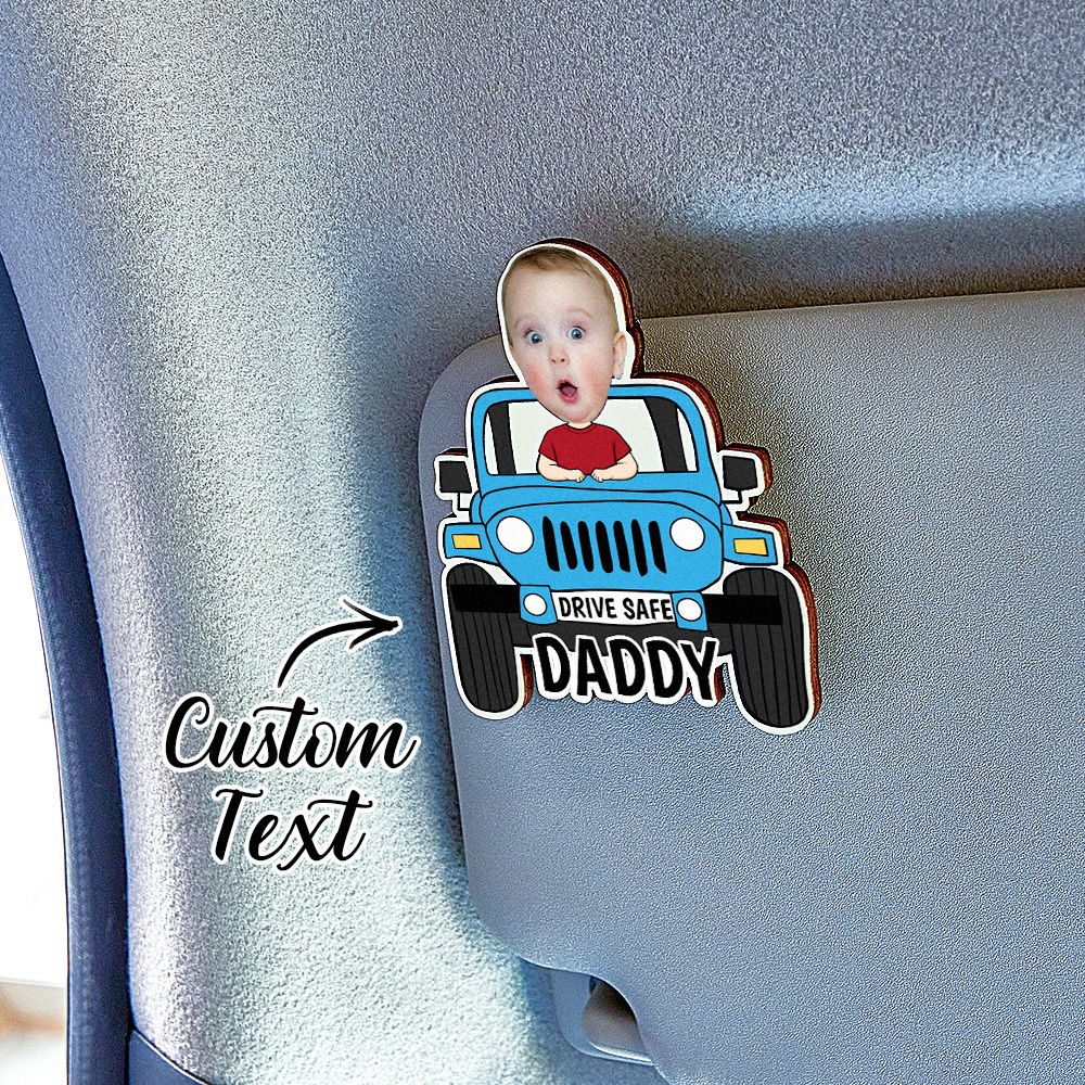Personalized Drive Safe Daddy Car Visor Clip Custom Wooden Car Visor Clip Best Gifts for Him Father's Day Gift