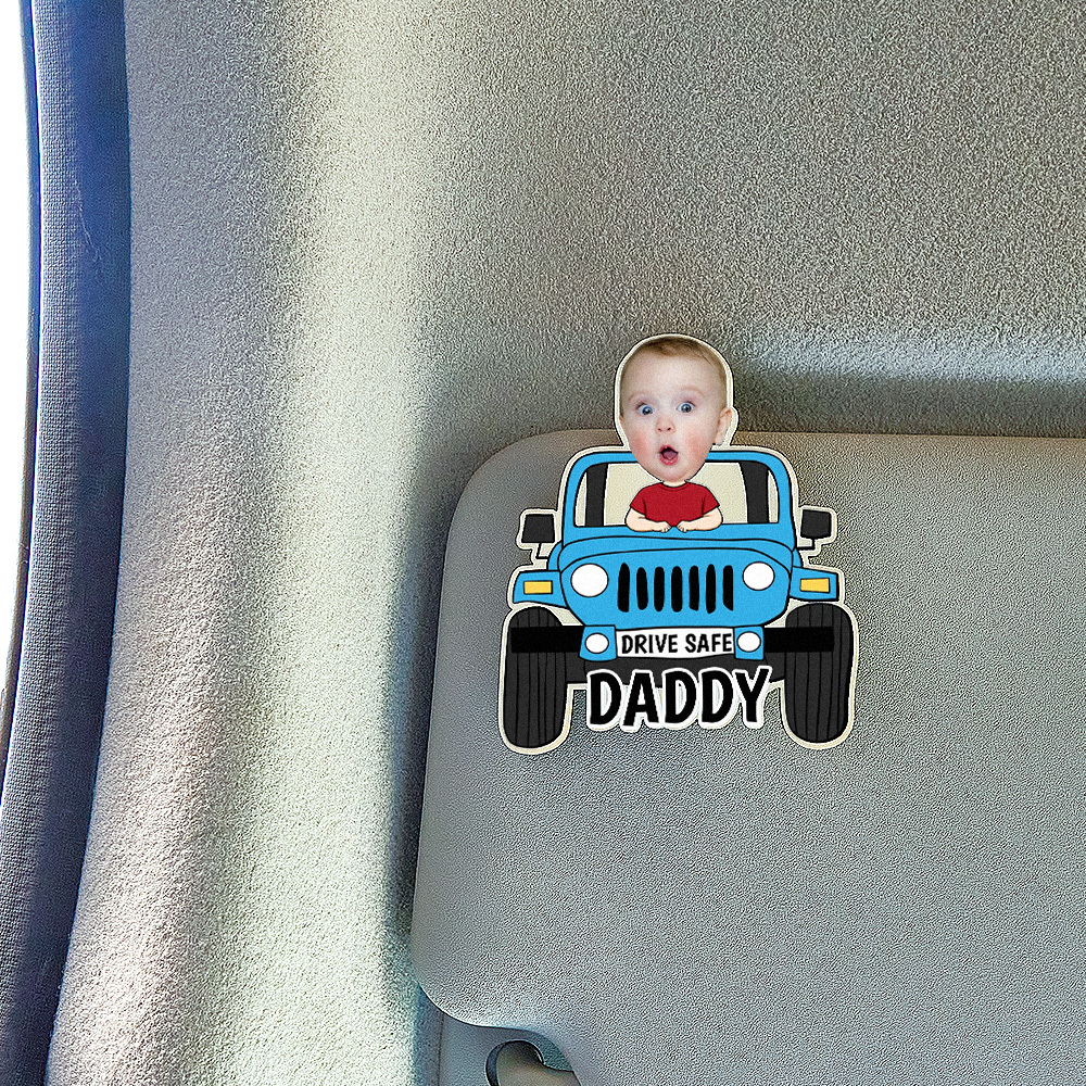 Personalized Drive Safe Daddy Car Visor Clip Custom Wooden Car Visor Clip Best Gifts for Him Father's Day Gift