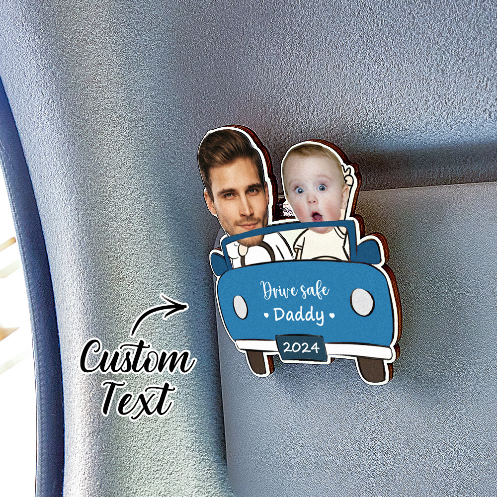 Personalized Drive Safe Daddy Car Visor Clip Custom Wooden Car Visor Clip Best Gifts for Him Father's Day Gift