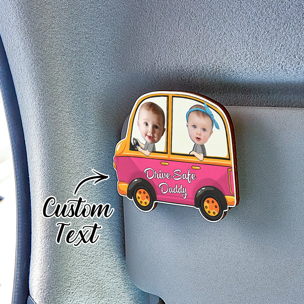 Personalized Drive Safe Daddy Car Visor Clip Custom Wooden Car Visor Clip Best Gifts for Him Father's Day Gift