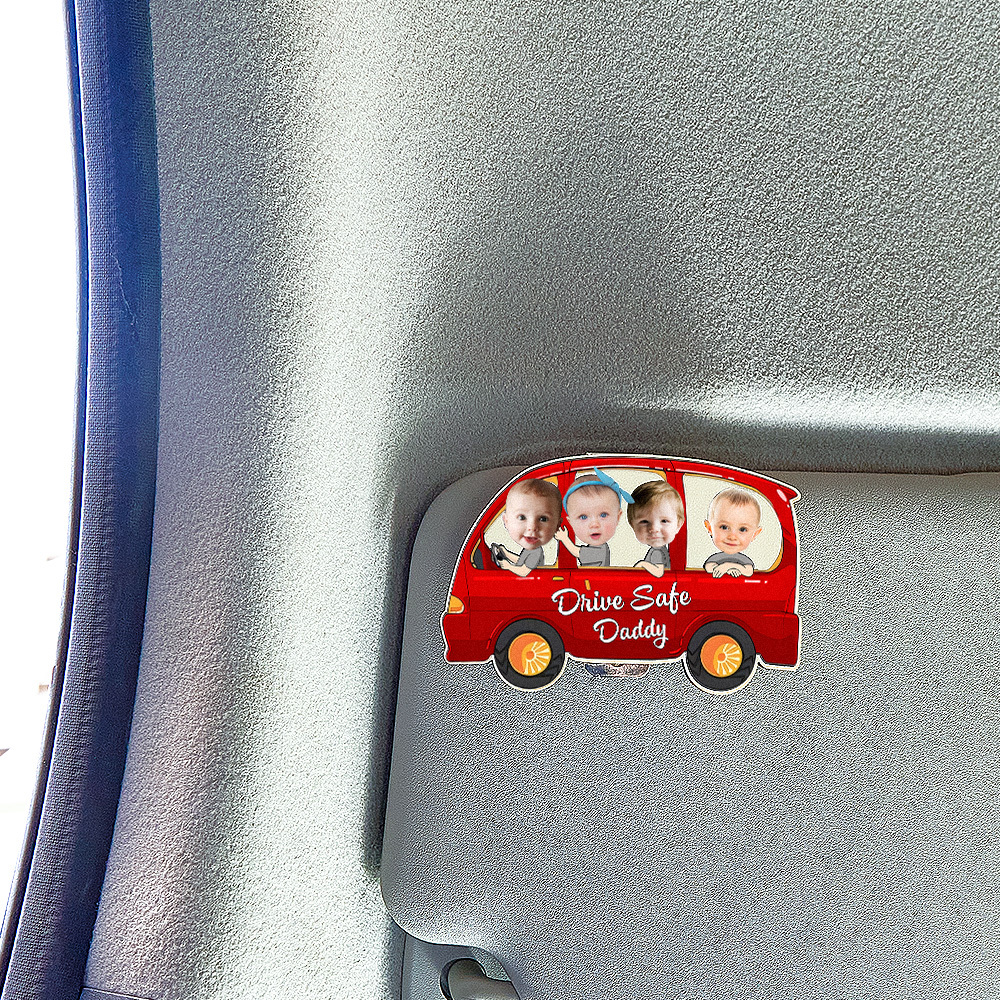 Personalized Drive Safe Daddy Car Visor Clip Custom Wooden Car Visor Clip Best Gifts for Him Father's Day Gift