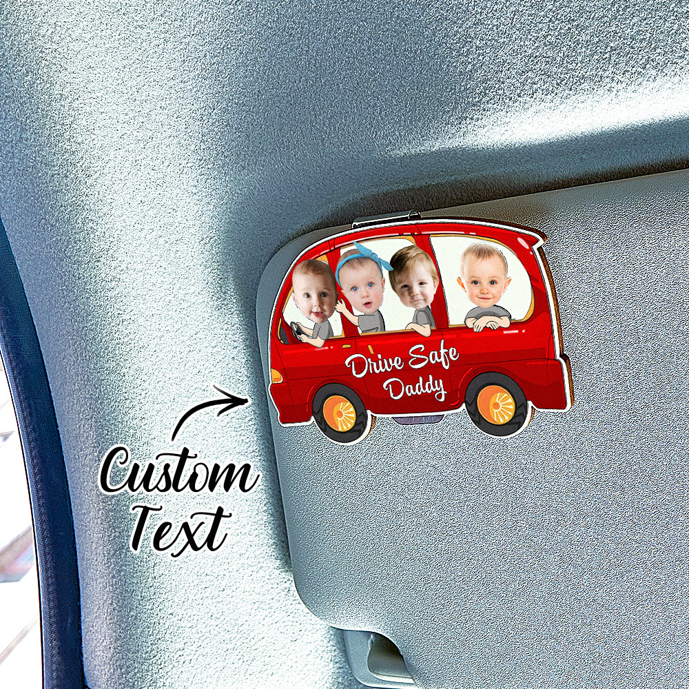 Personalized Drive Safe Daddy Car Visor Clip Custom Wooden Car Visor Clip Best Gifts for Him Father's Day Gift