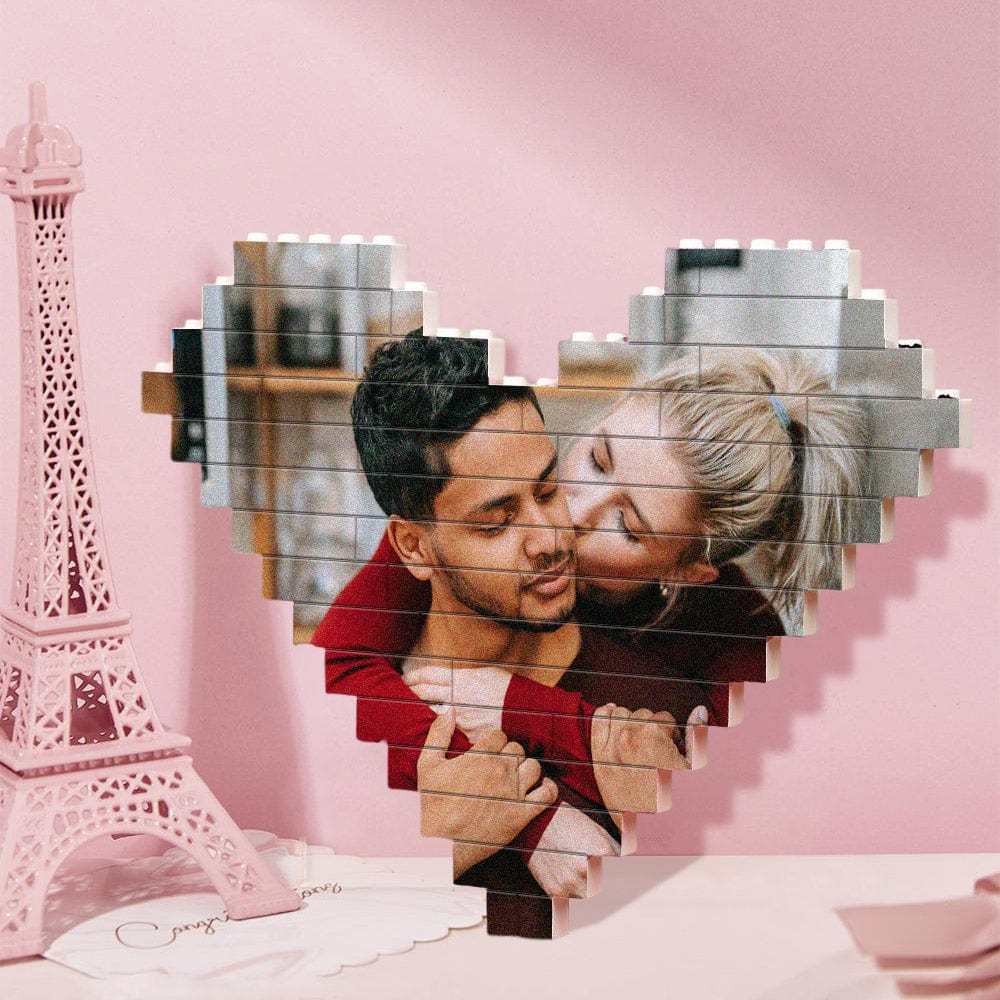 Personalised Photo Block Personalized Boyfriend Gift Custom Building Brick Heart Shaped Block Valentine's Day Gifts - Giftlab