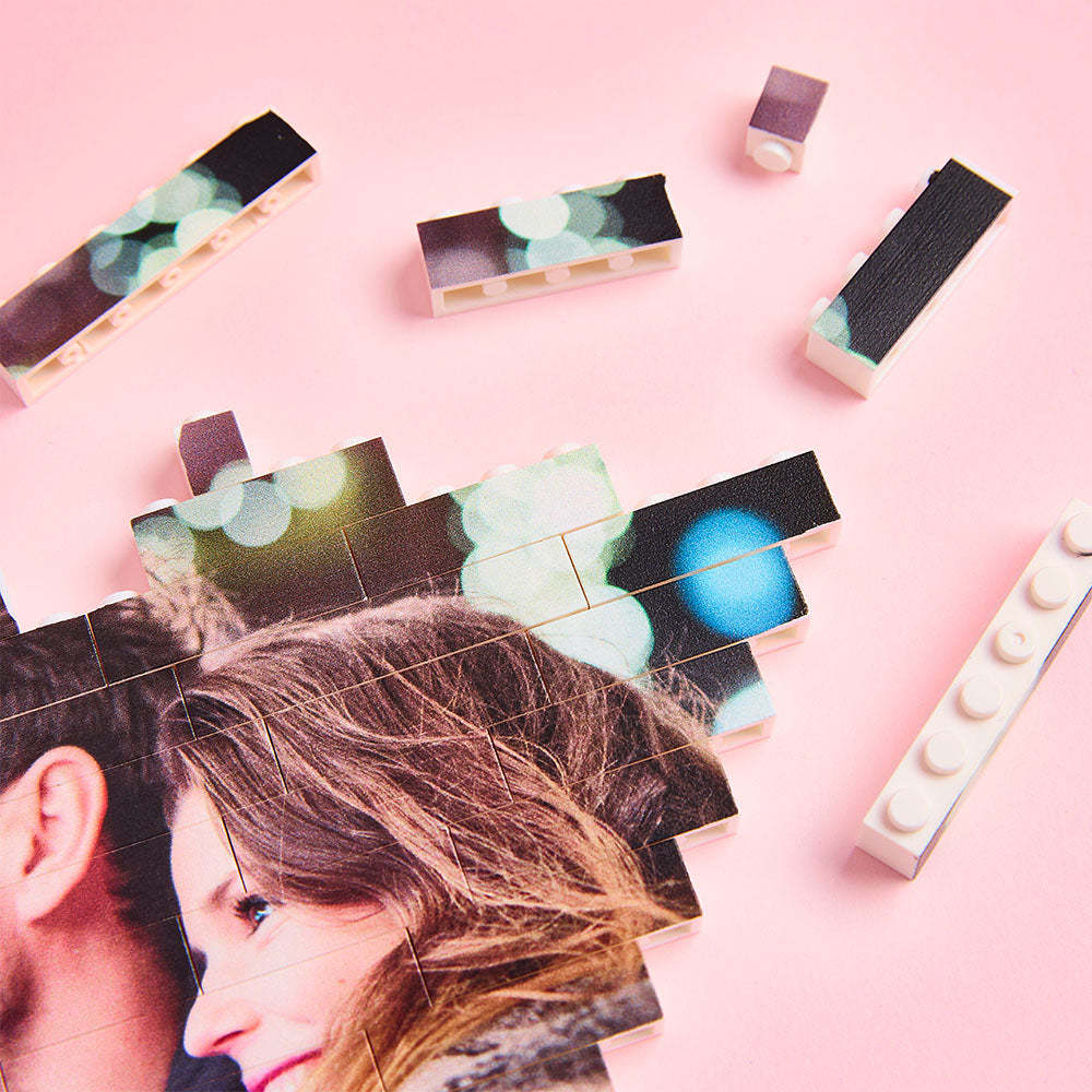 Valentine's Day Custom Photo Building Brick Personalized Heart Shape Puzzle