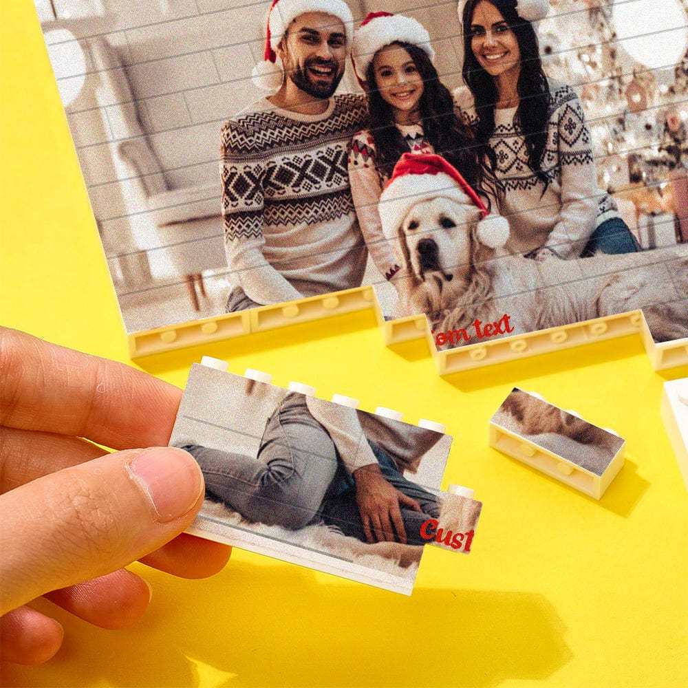 Custom Building Brick Photo Block Personalised Brick Puzzles Gift for Family - Giftlab
