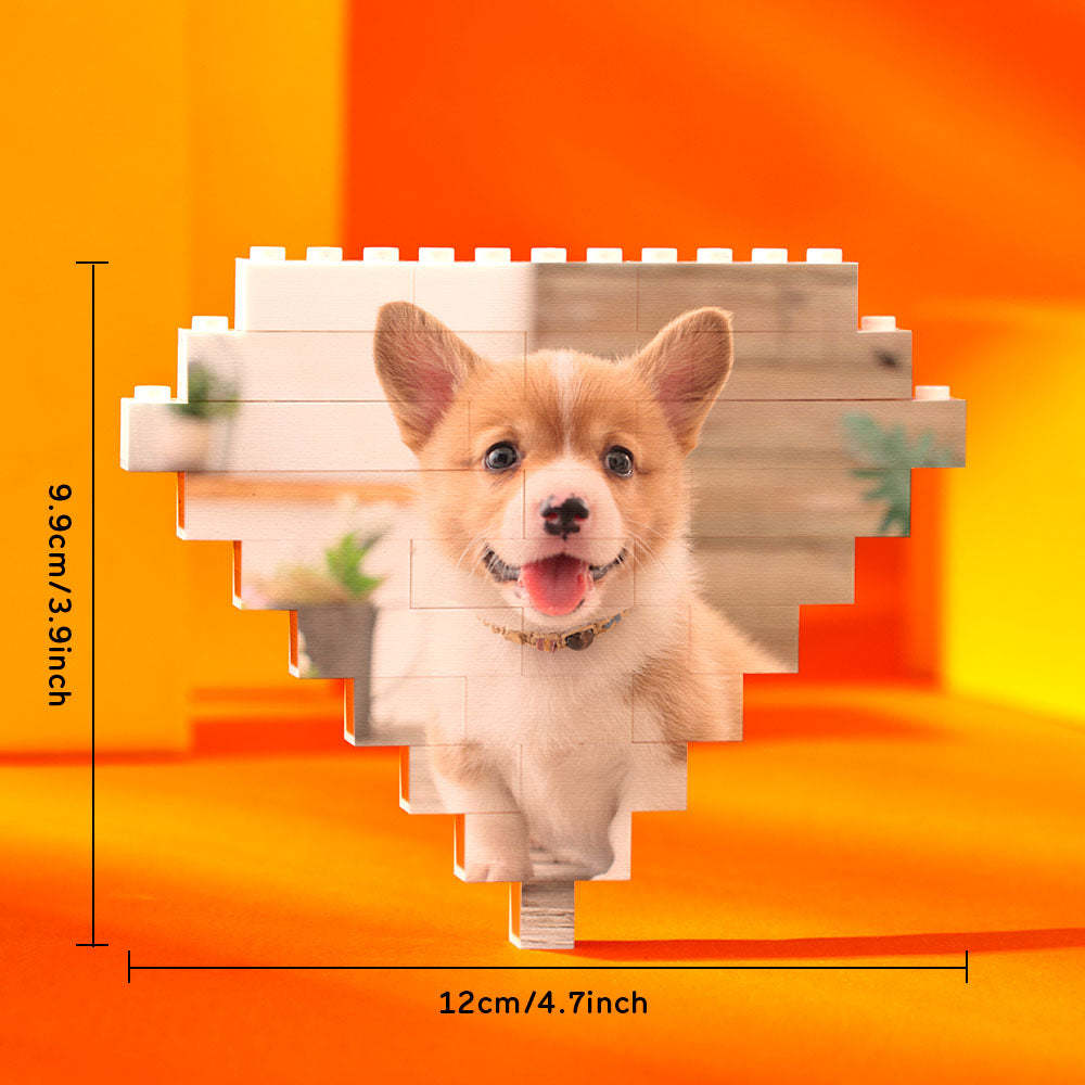 Custom Building Block Puzzle Personalized Photo Brick Diamond Shape - GiftLab