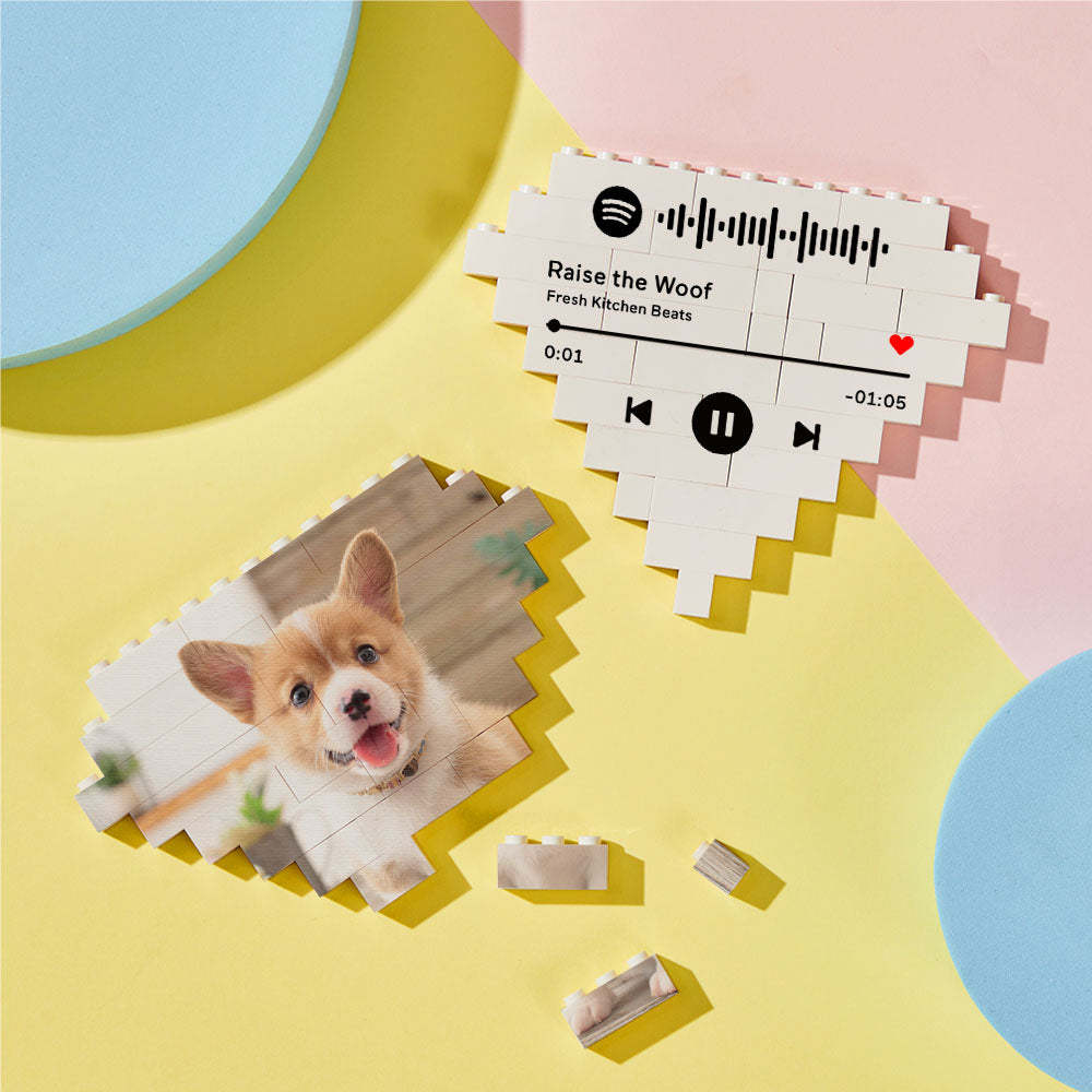 Custom Building Block Puzzle Personalized Photo Brick Diamond Shape - GiftLab