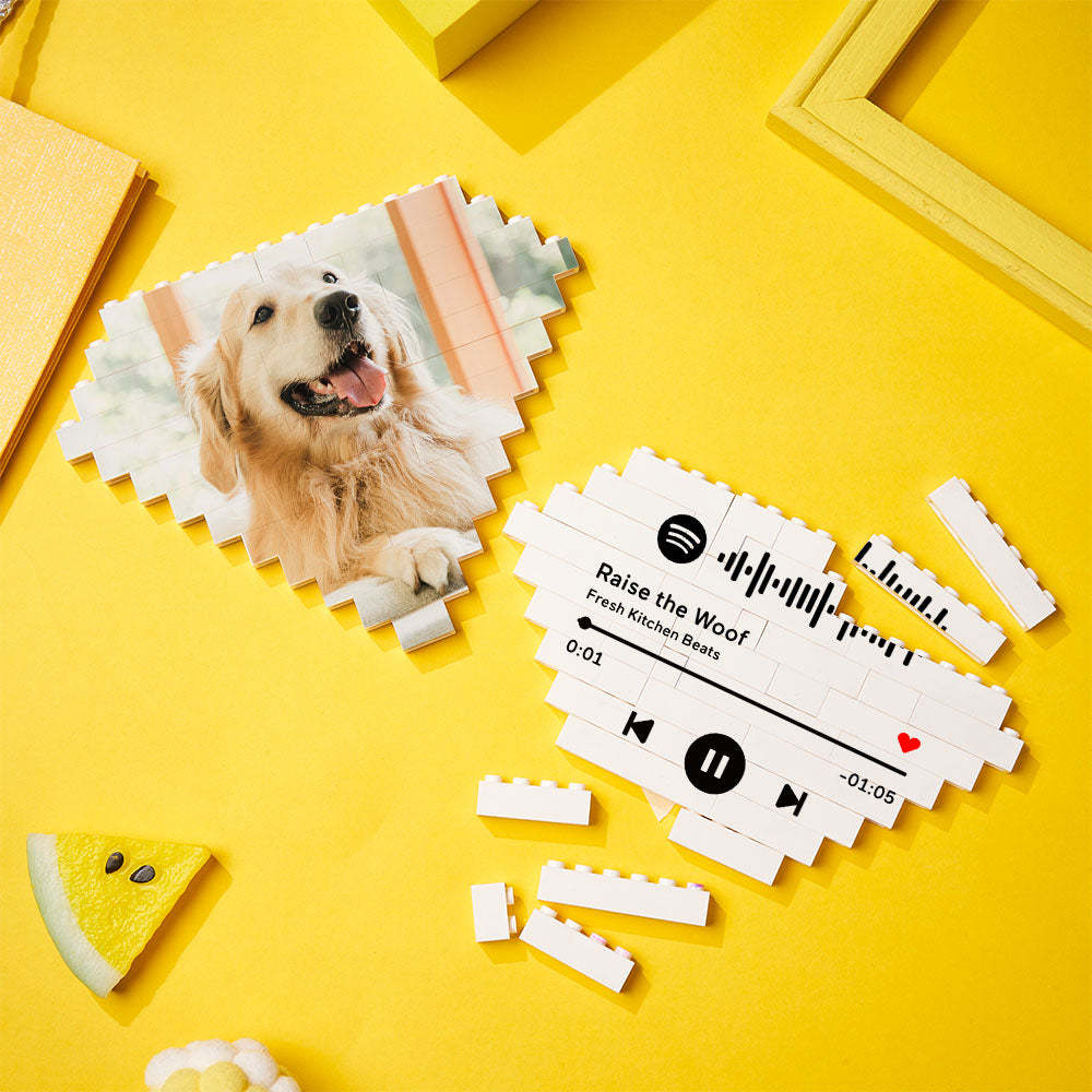 Custom Building Block Puzzle Personalized Photo Brick Diamond Shape - GiftLab