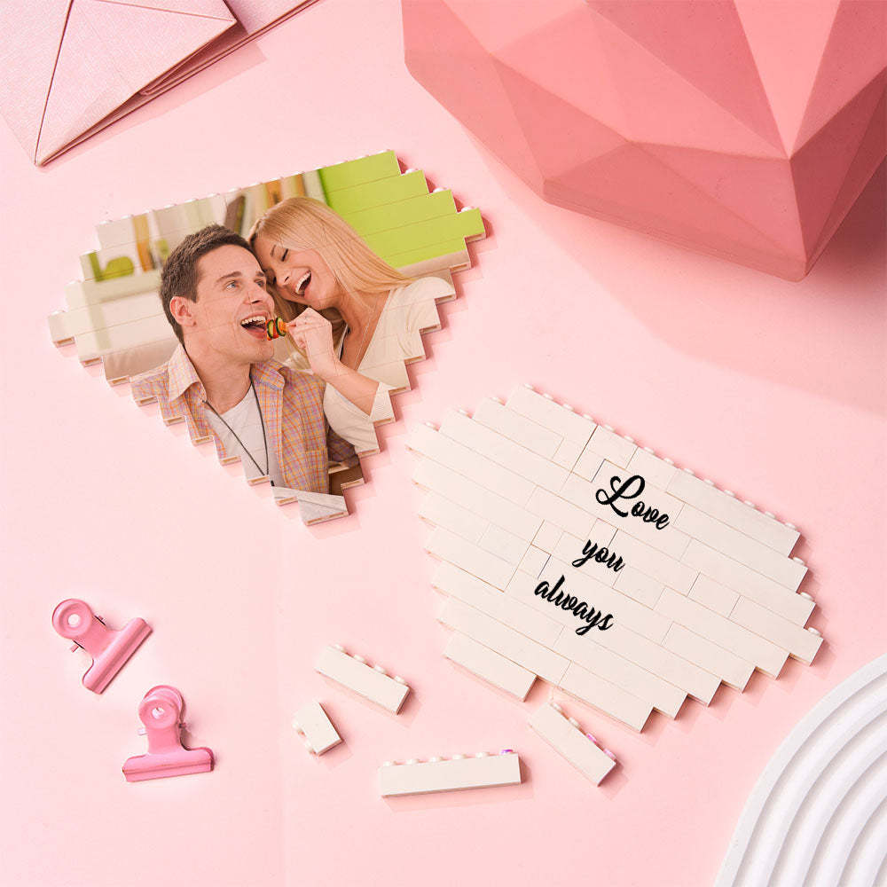 Custom Building Block Puzzle Personalized Photo Brick Diamond Shape - GiftLab