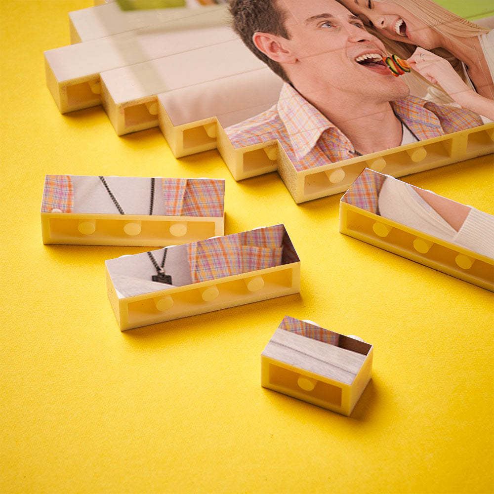 Custom Building Block Puzzle Personalized Photo Brick Diamond Shape - GiftLab