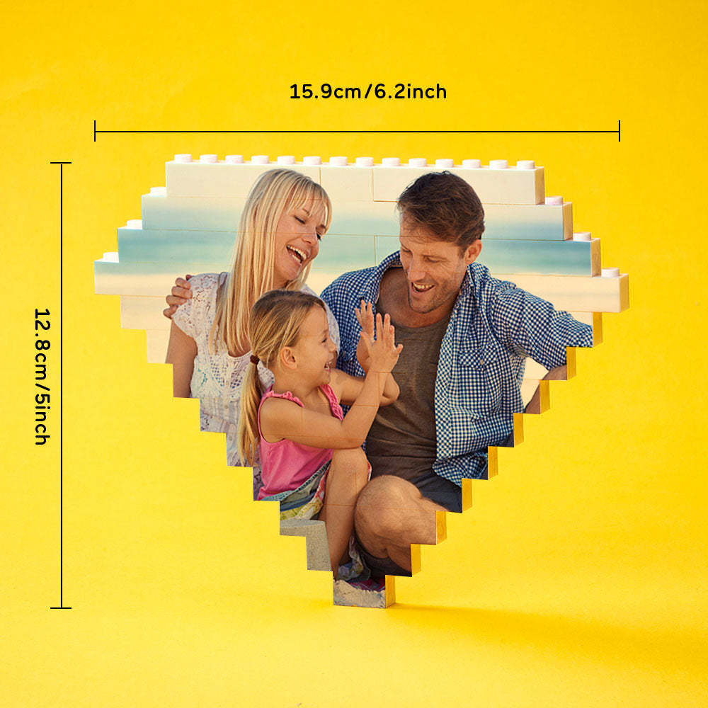 Custom Building Block Puzzle Personalized Photo Brick Diamond Shape - GiftLab