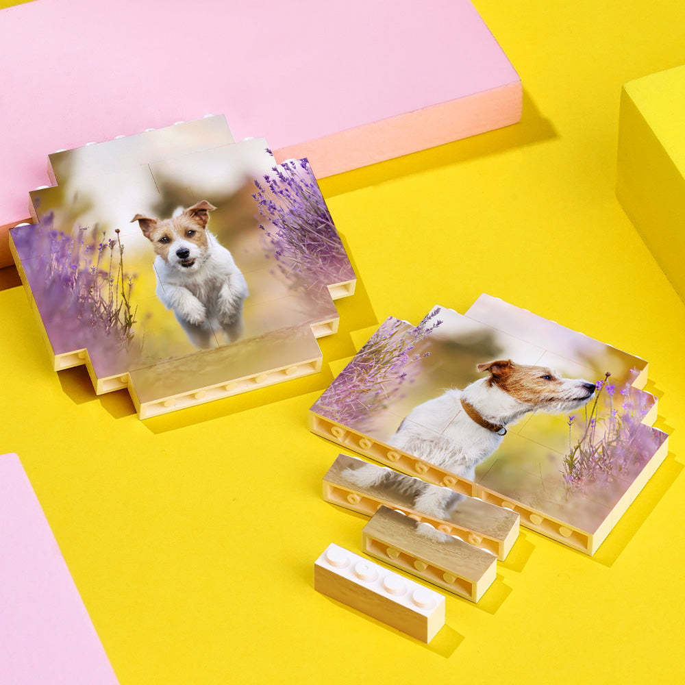 Custom Building Block Puzzle Personalized Photo Brick Octagon Shape for Family - GiftLab