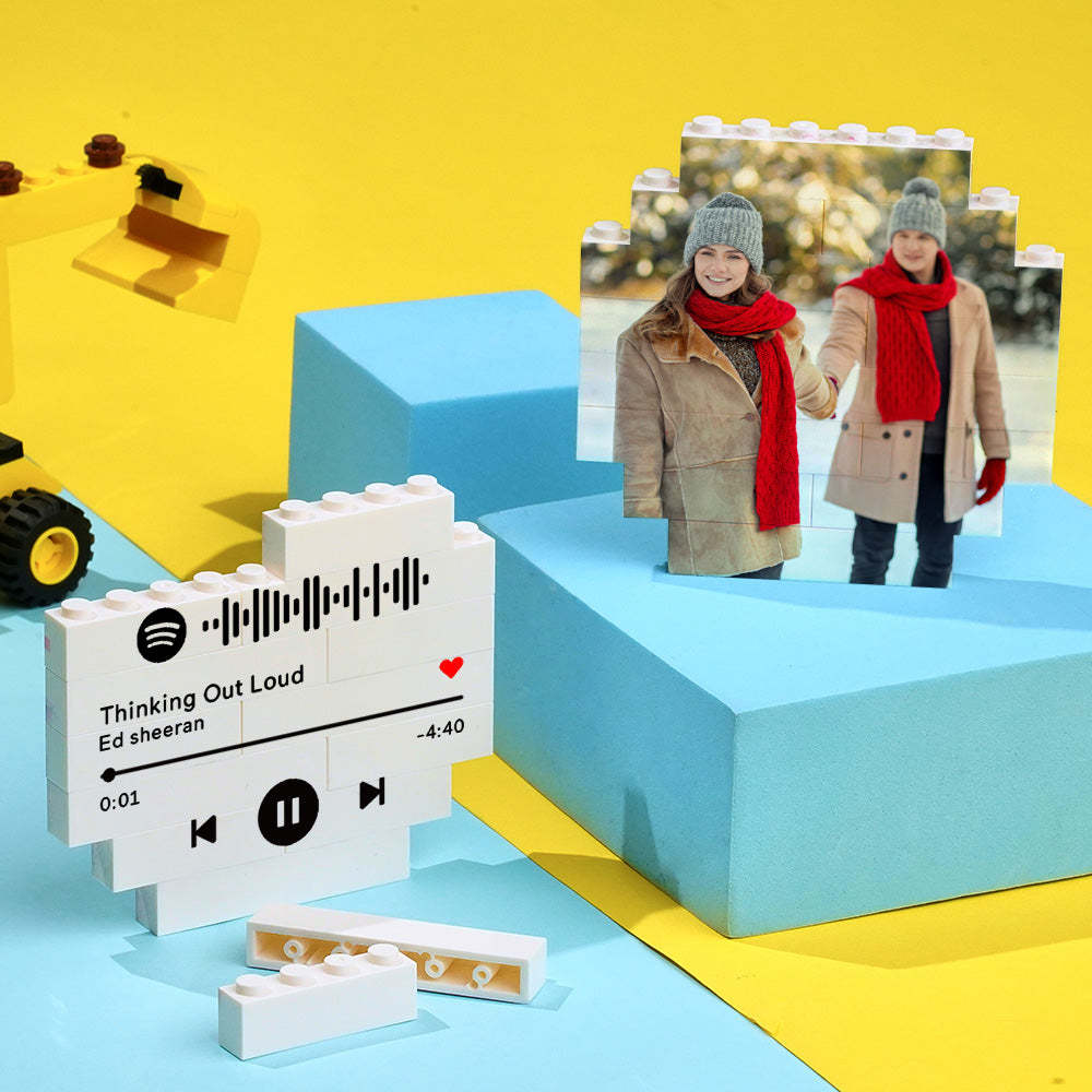 Custom Building Block Puzzle Personalized Photo Brick Octagon Shape for Family - GiftLab