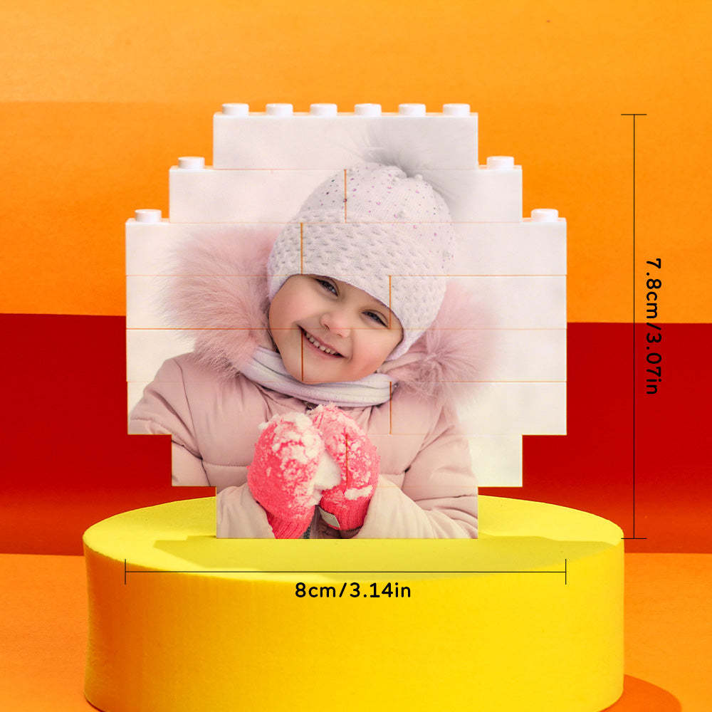 Custom Building Block Puzzle Personalized Photo Brick Octagon Shape for Family - GiftLab