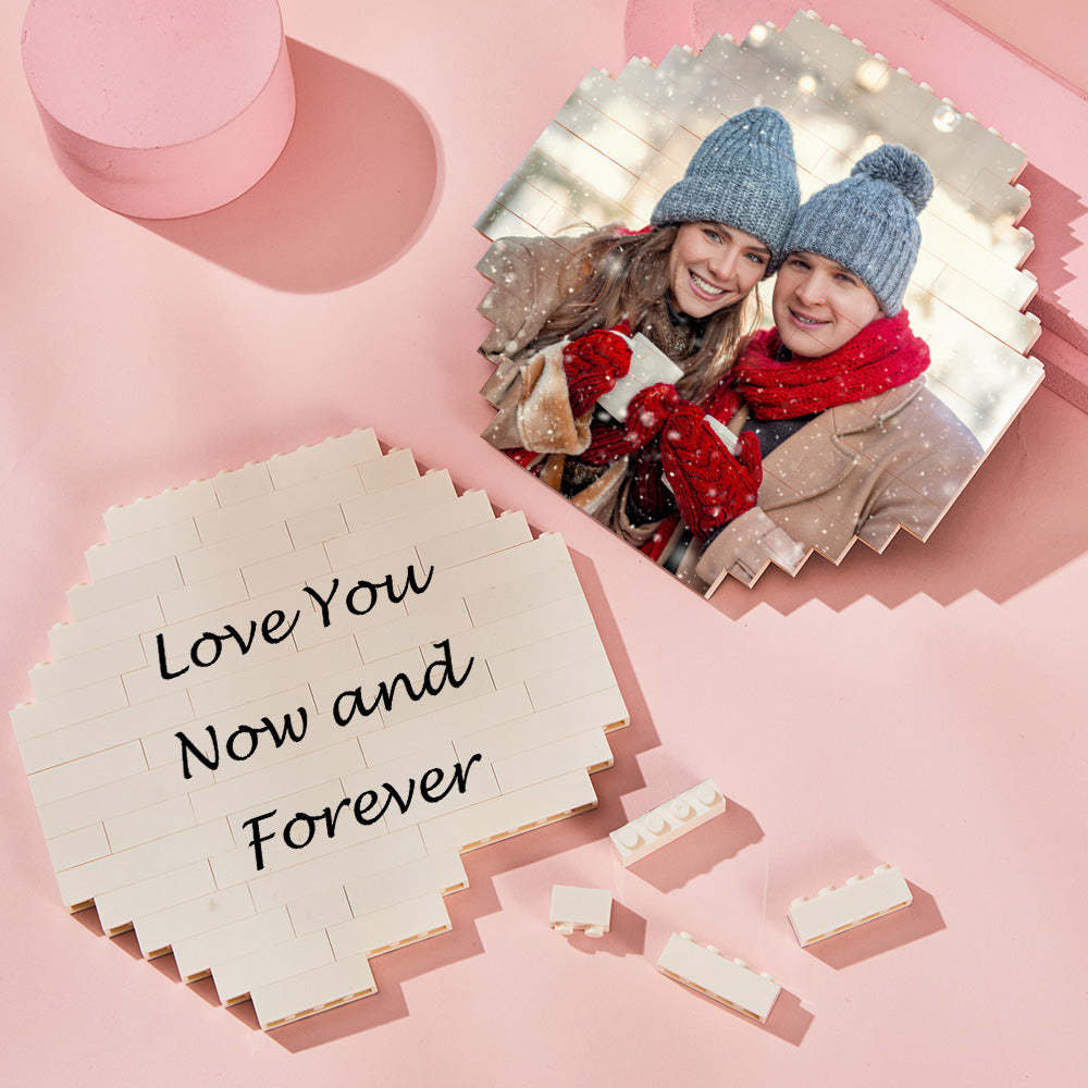 Custom Building Block Puzzle Personalized Photo Brick Octagon Shape for Family - GiftLab