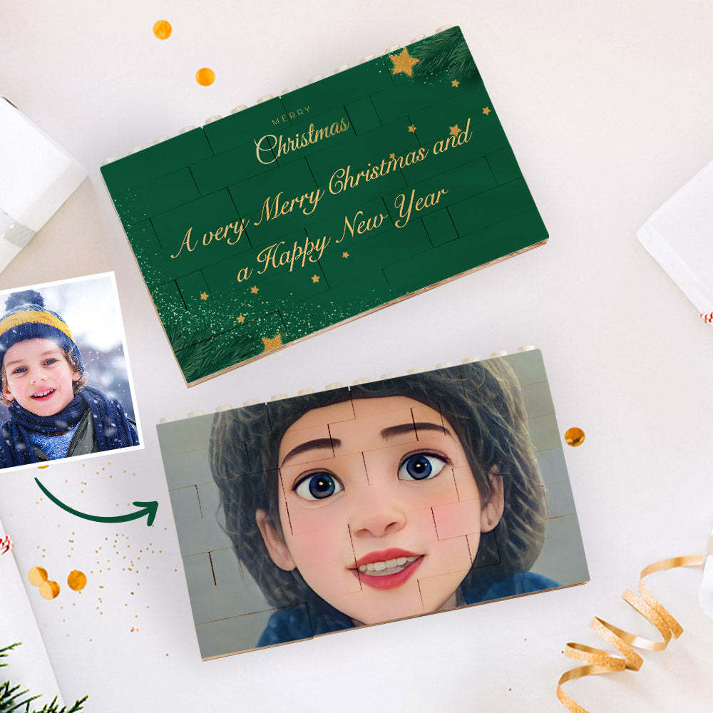 Custom Building Block Puzzle Personalized Cartoon Avatar Brick Horizontal Toy Christmas Gifts - GiftLab