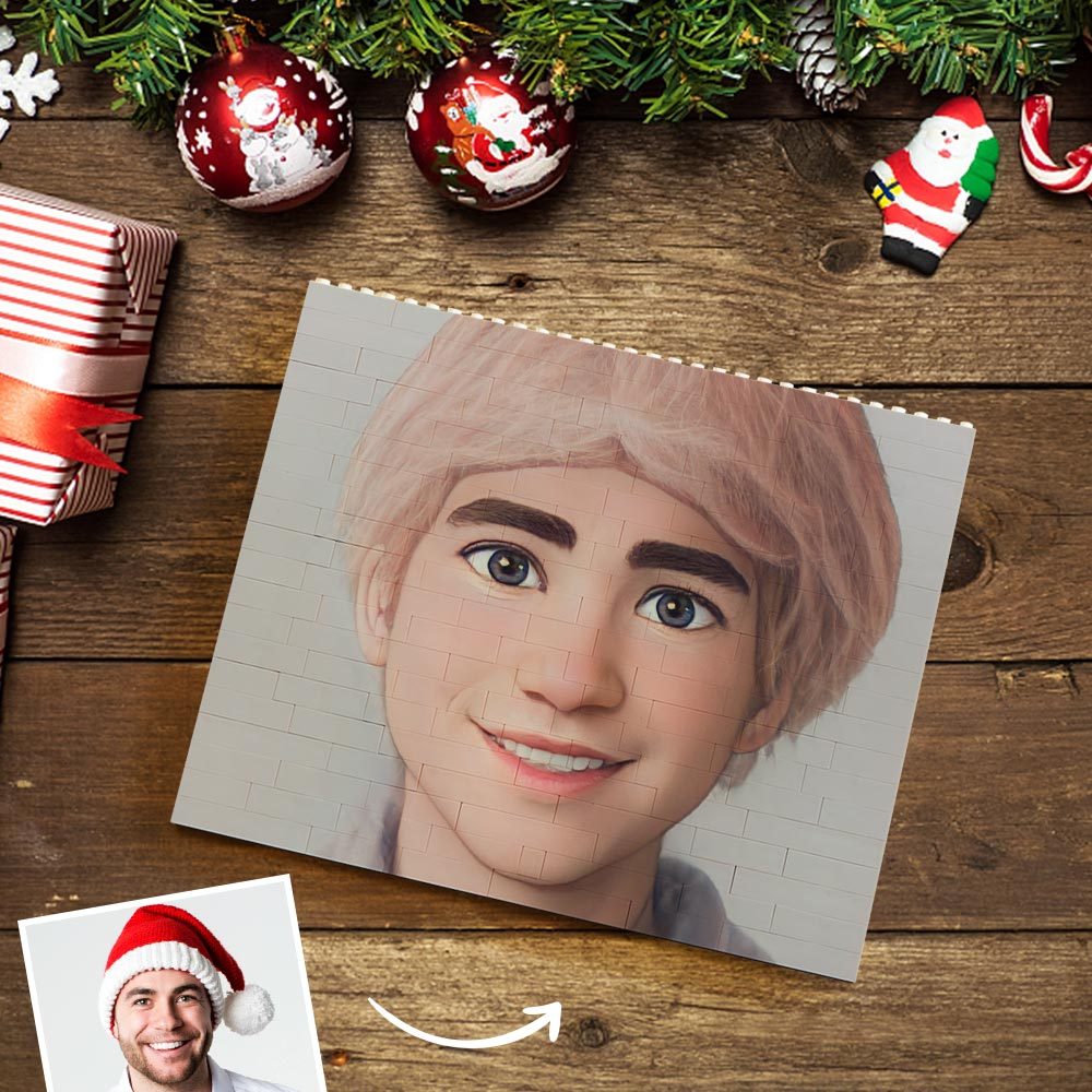 Custom Building Block Puzzle Personalized Cartoon Avatar Brick Horizontal Toy Christmas Gifts - GiftLab