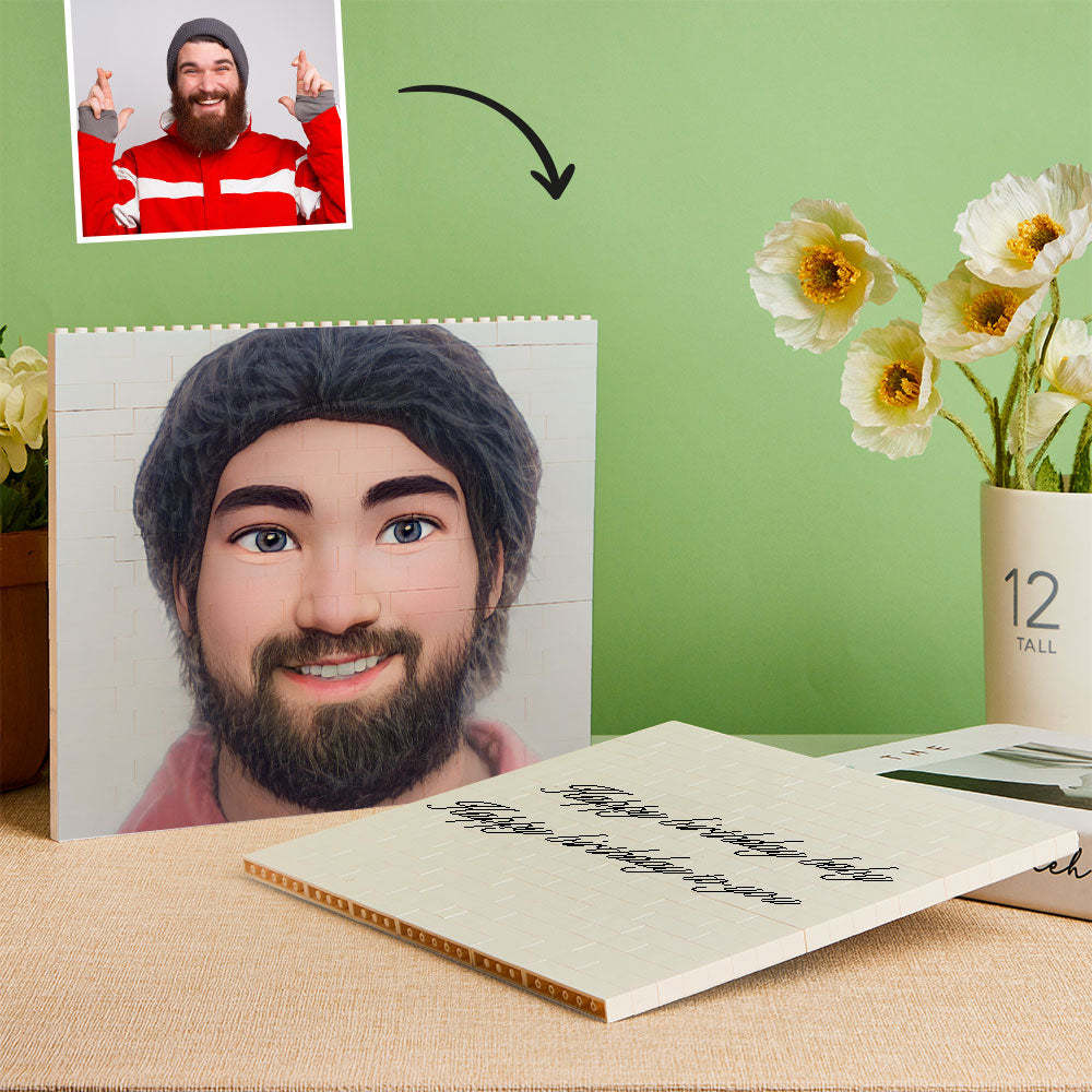 Custom Building Block Puzzle Personalized Cartoon Avatar Brick Horizontal Toy Christmas Gifts - GiftLab