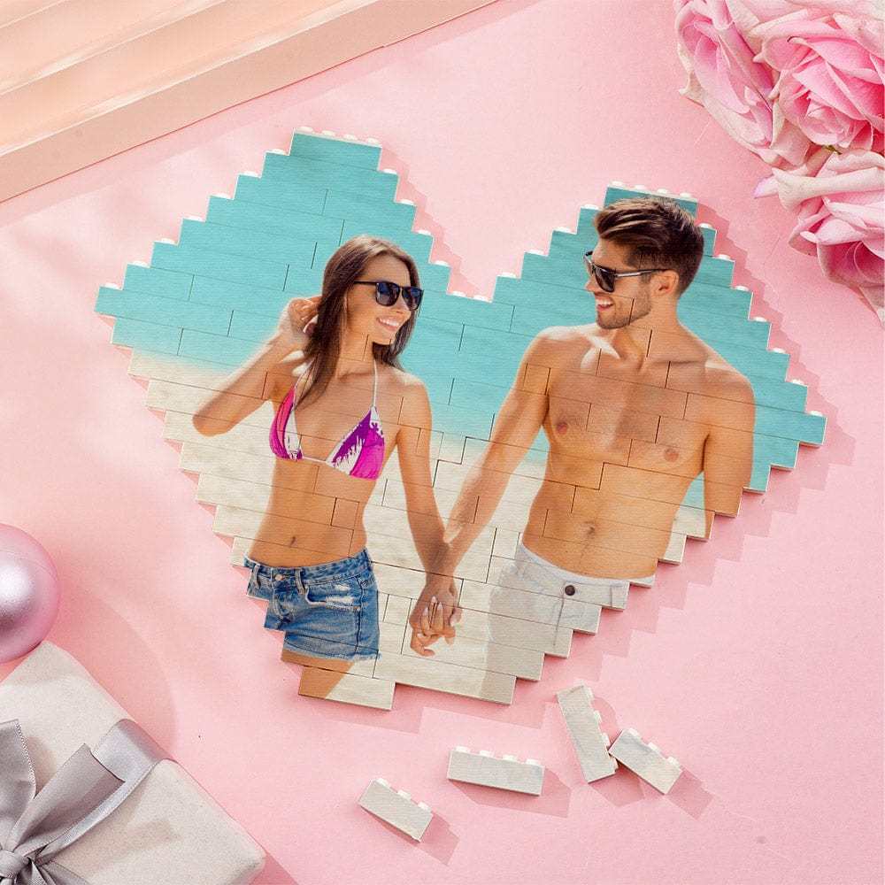 Custom Spotify Code Building Brick Personalized Photo Block Heart Shape - Giftlab