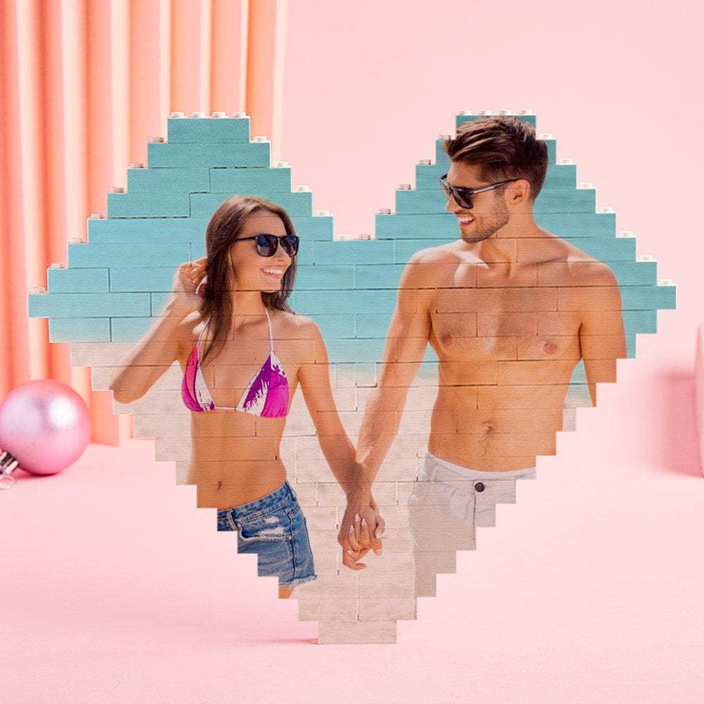 Custom Spotify Code Building Brick Personalized Photo Block Heart Shape - Giftlab