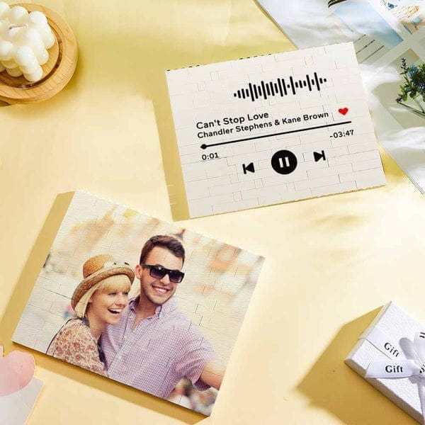 Song Code Personalized Building Brick Photo Block Frame - Giftlab