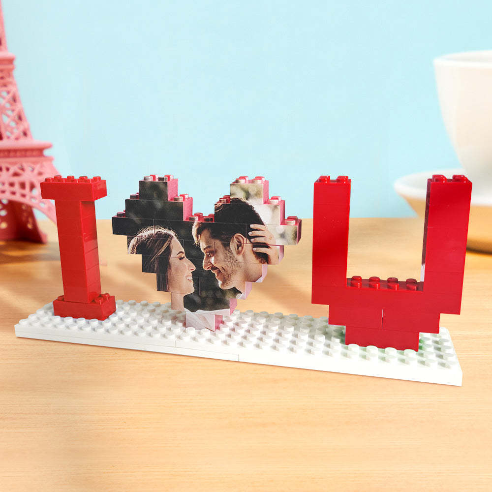 Custom Building Brick Photo Block Personalised I Love You Brick Puzzles Gifts for Lovers - Bestchristmasgifts