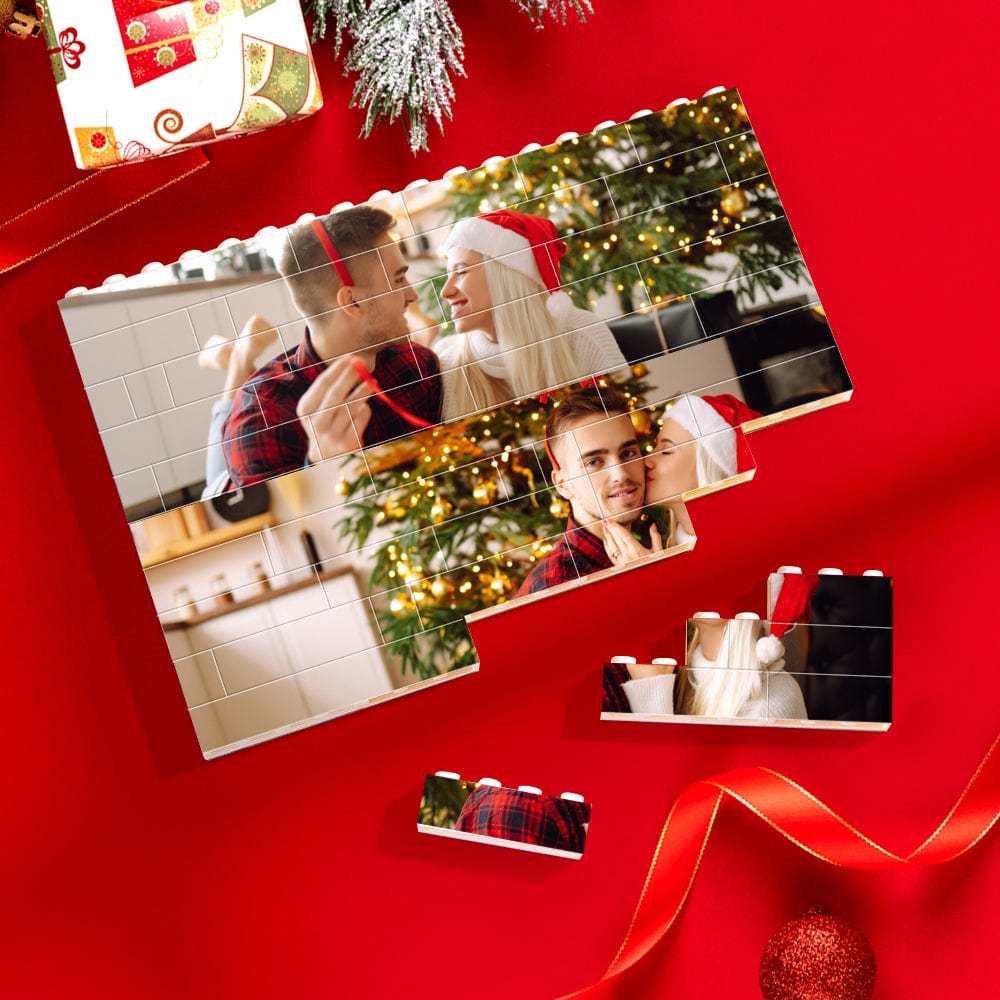 Christmas Gifts Personalized Multiphoto Building Brick Custom Photo Block Square Shape - Giftlab