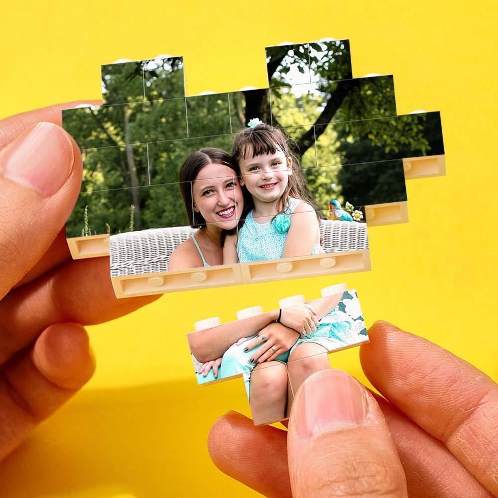 Custom Spotify Code Building Brick Personalized Photo and Text Block Heart Shape for Mother's Day Gifts - Giftlab