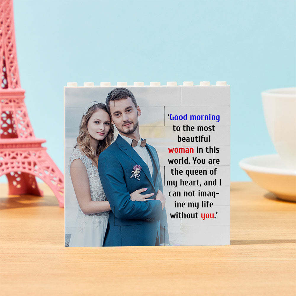 Custom Building Block Puzzle Square Photo Block Frame Gifts for Her - GiftLab