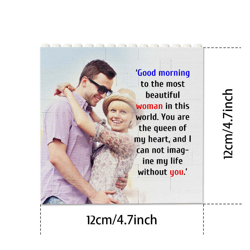 Custom Building Block Puzzle Square Photo Block Frame Gifts for Her - GiftLab