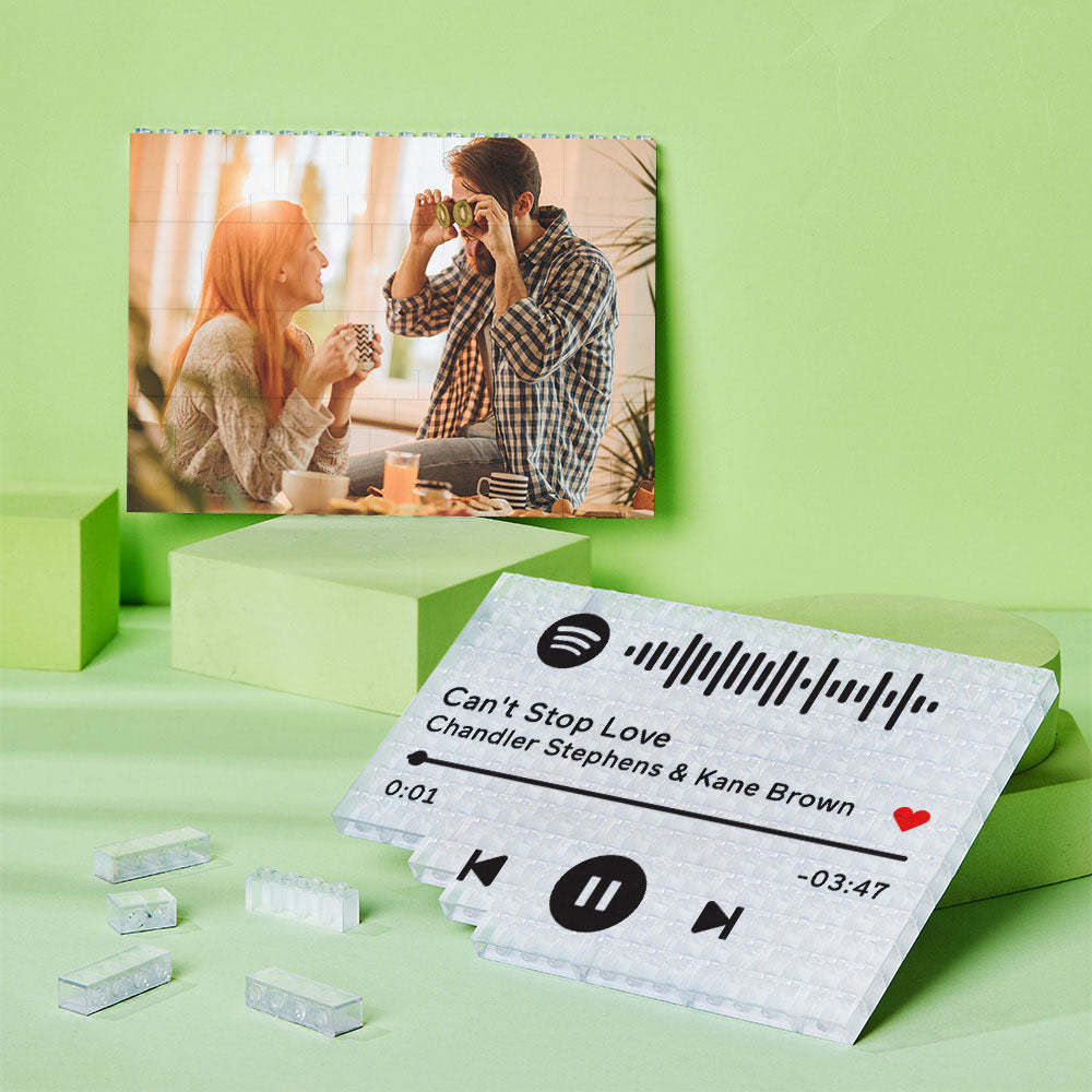 Custom Building Block Puzzle Horizontal Photo Building Transparent Bricks for Lover - GiftLab