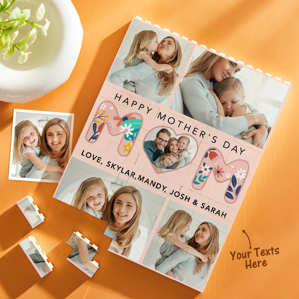 Custom Building Block Puzzle Vertical Building Photo Brick for Mom Happy Mother's Day