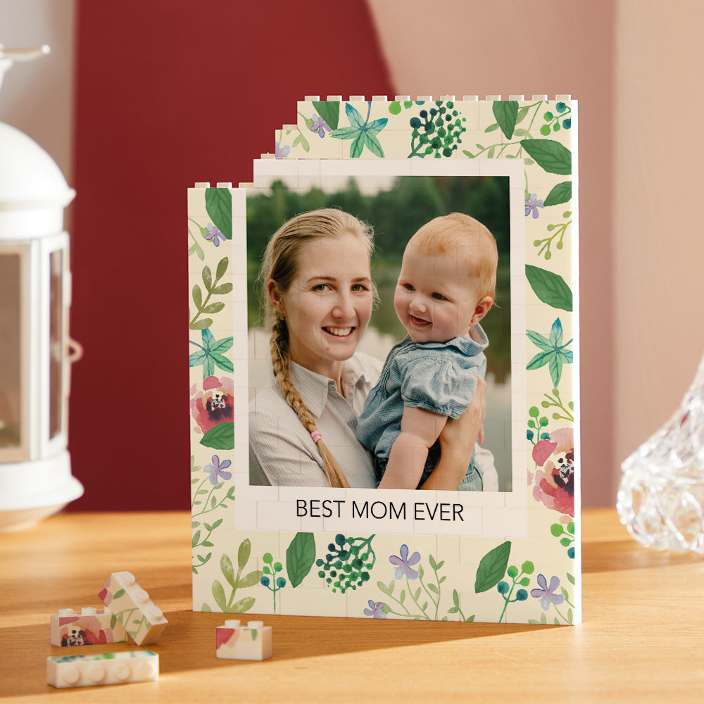Custom Building Block Puzzle Vertical Building Photo Brick Best Mom Ever Mother's Day Gifts