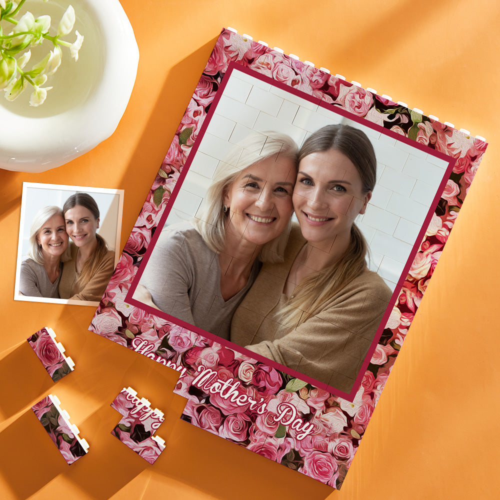 Custom Building Block Puzzle Vertical Building Photo Brick Happy Mother's Day